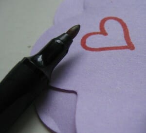 pen with heart