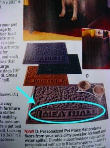 Meatball Place Mat in Catalog