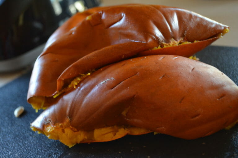 Deflated shells of cooked pumpkin once the pulp has been removed.